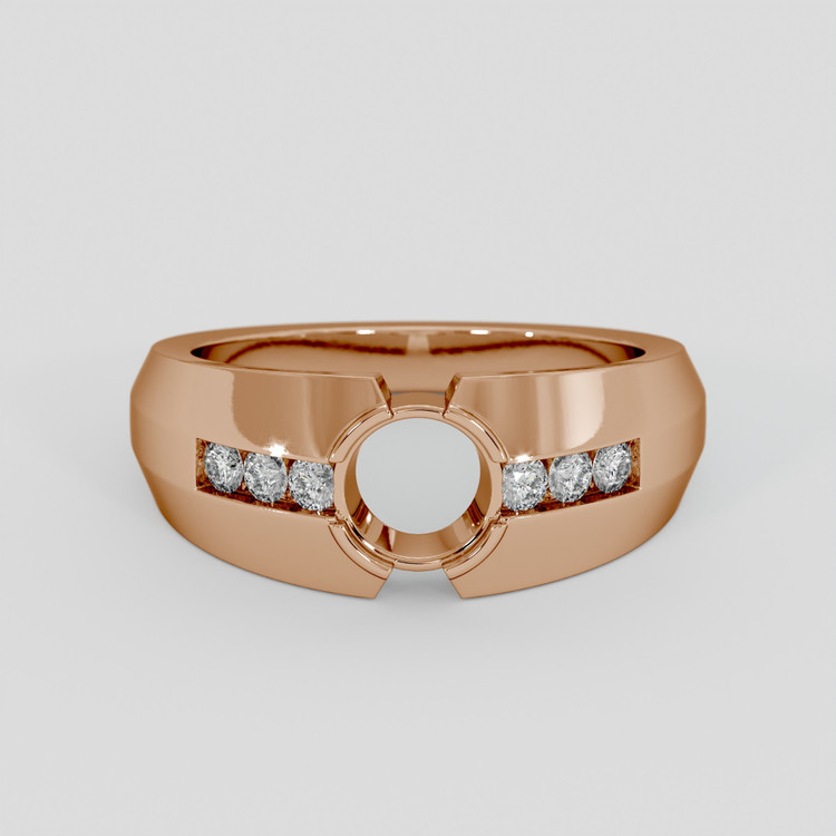 18K Rose Gold Men's Ring Setting