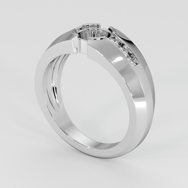 10K White Gold Men's Ring Setting