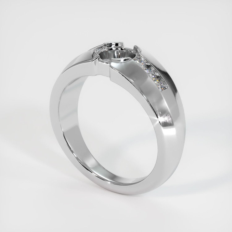 14K White Gold Men's Ring Setting