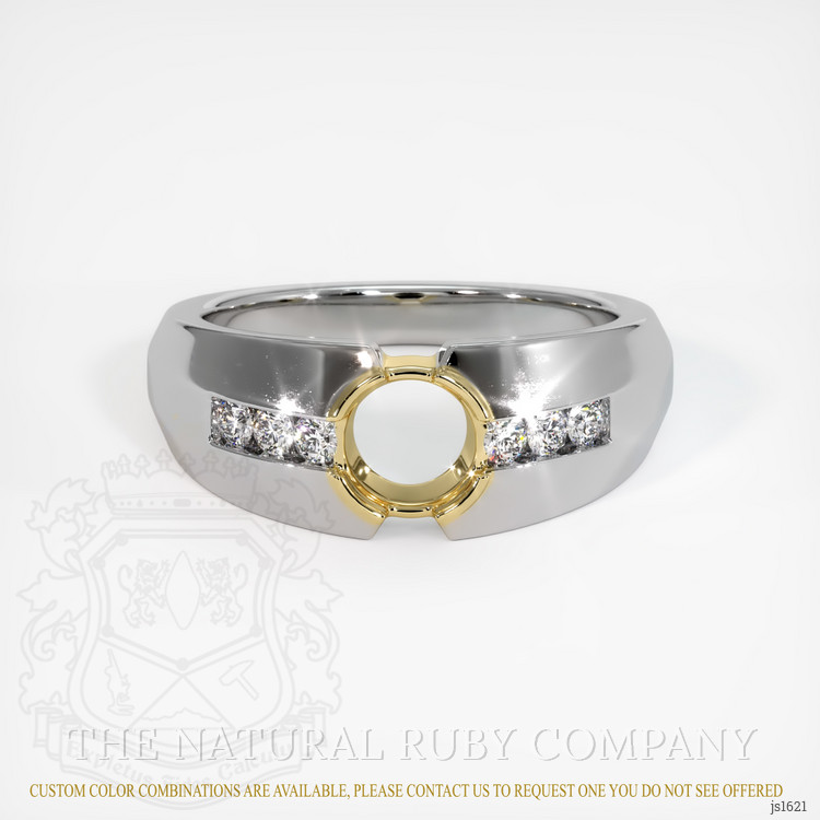 14K Yellow & White Men's Ring Setting
