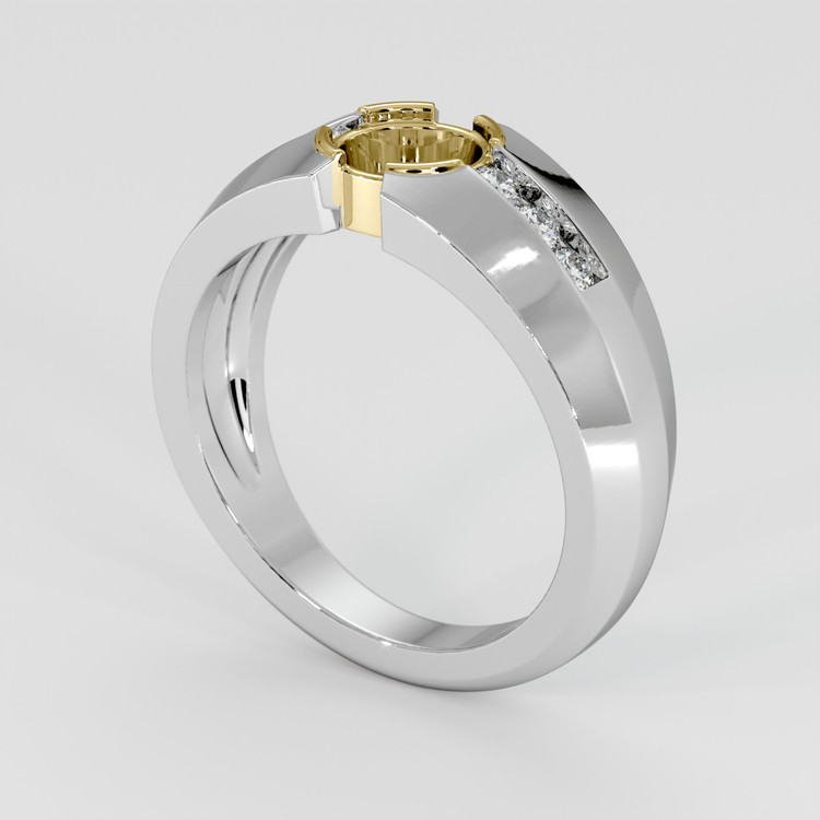 18K Yellow & White Men's Ring Setting