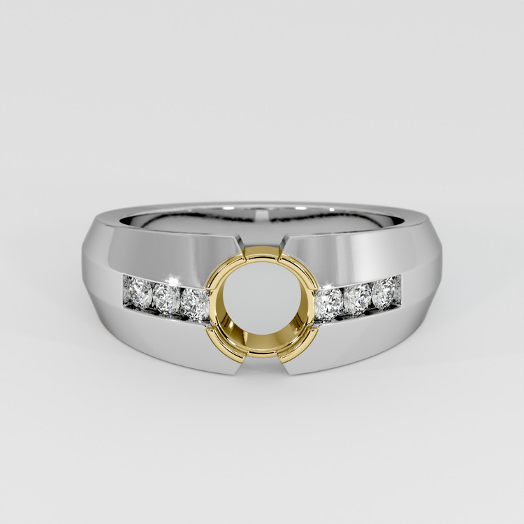 18K Yellow & White Men's Ring Setting