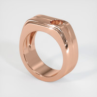 Men's Pinkish Red Ruby Ring 0.45 Ct., 14K Rose Gold Combination Setting