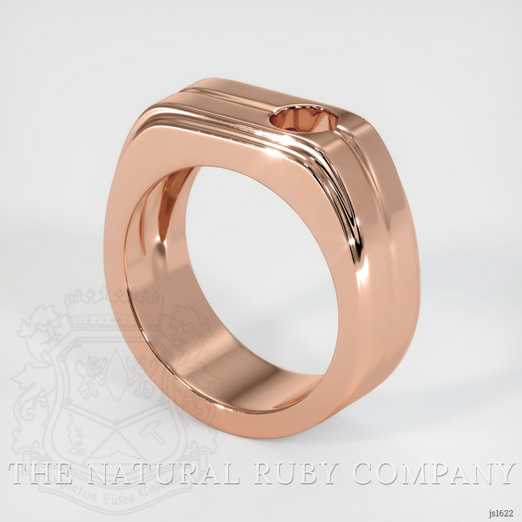 Men's Pinkish Red Ruby Ring 0.45 Ct., 14K Rose Gold