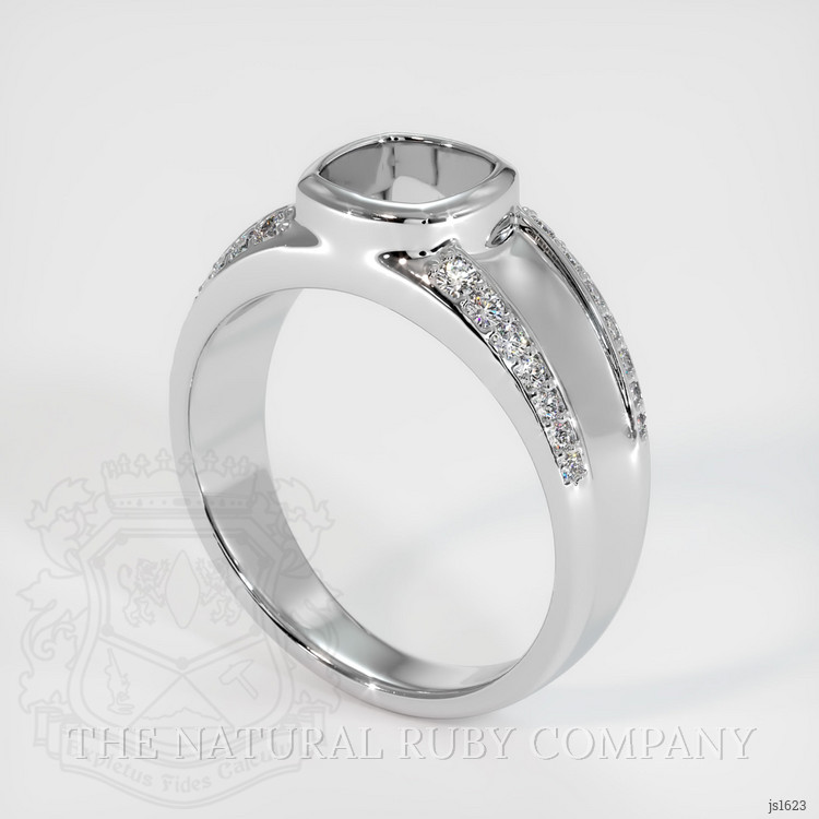 14K White Gold Men's Ring Setting