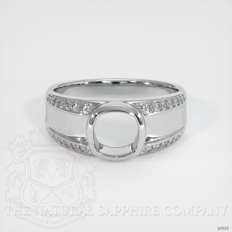 14K White Gold Men's Ring Setting