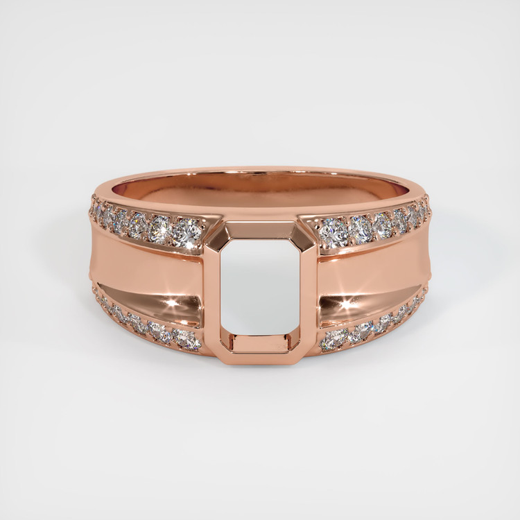 14K Rose Gold Men's Ring Setting