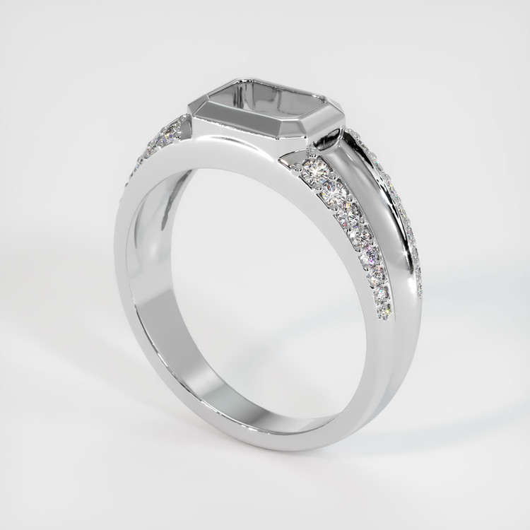 14K White Gold Men's Ring Setting