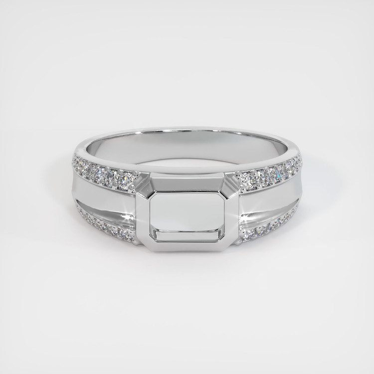 14K White Gold Men's Ring Setting