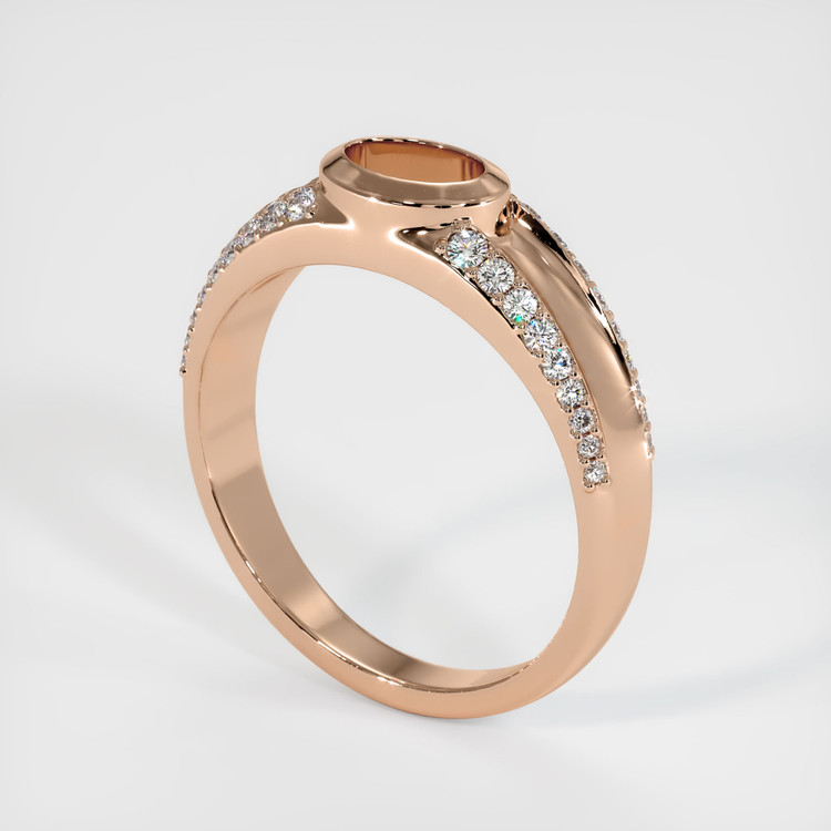 18K Rose Gold Men's Ring Setting