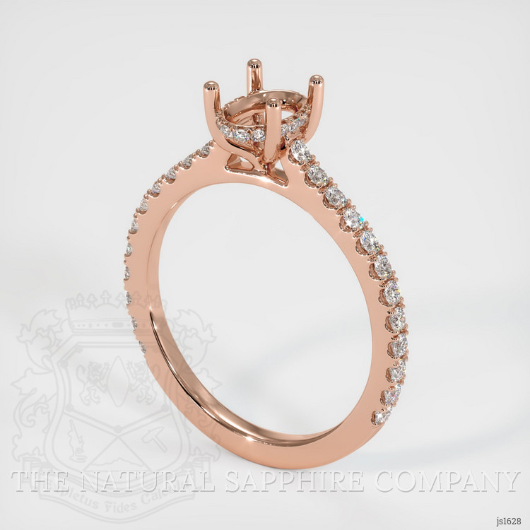 14K Rose Gold Pave Ring Setting