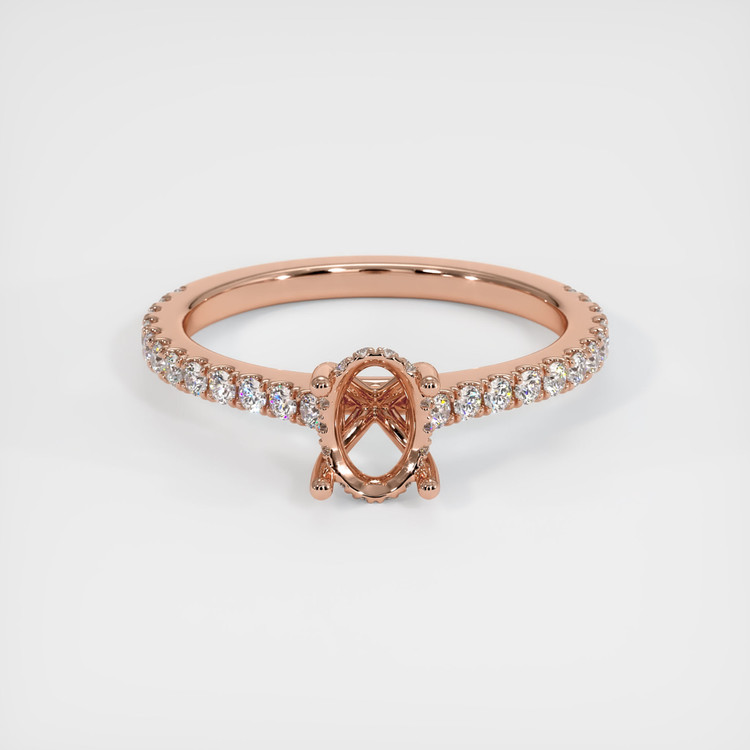 14K Rose Gold Pave Ring Setting