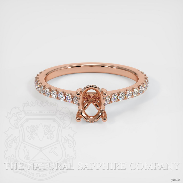 14K Rose Gold Pave Ring Setting