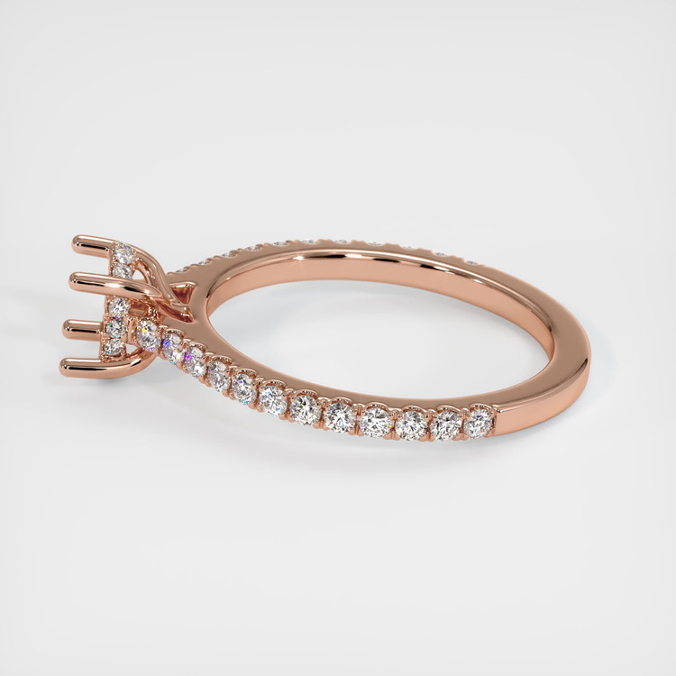 14K Rose Gold Pave Ring Setting