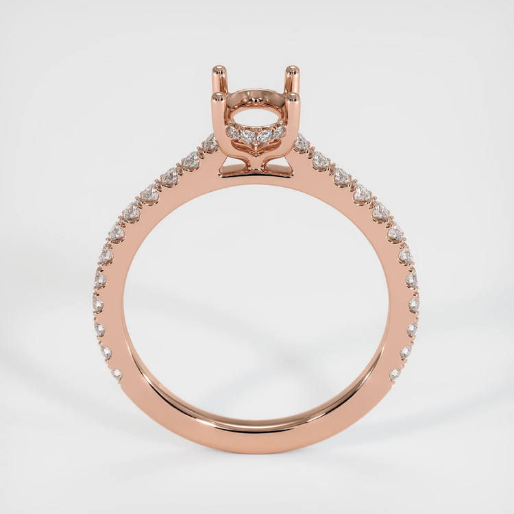 14K Rose Gold Pave Ring Setting