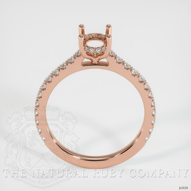 14K Rose Gold Pave Ring Setting