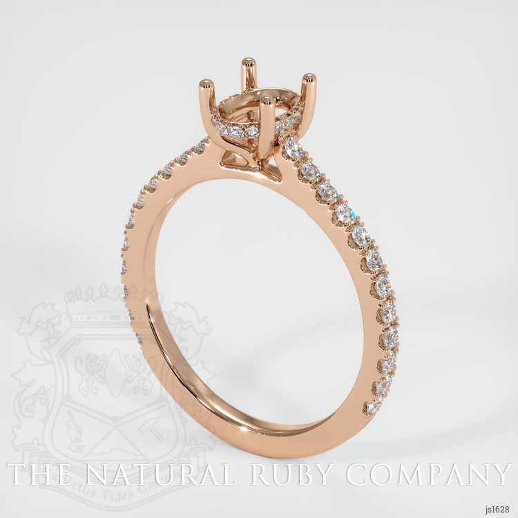 18K Rose Gold Pave Ring Setting