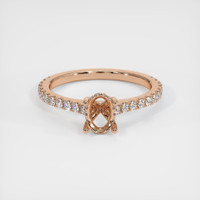 18K Rose Gold Pave Ring Setting Image