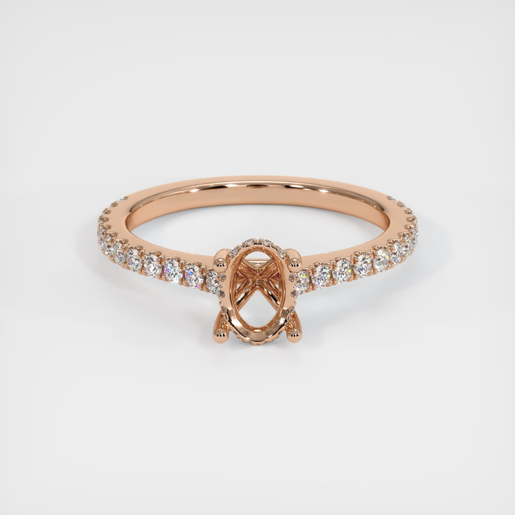 18K Rose Gold Pave Ring Setting
