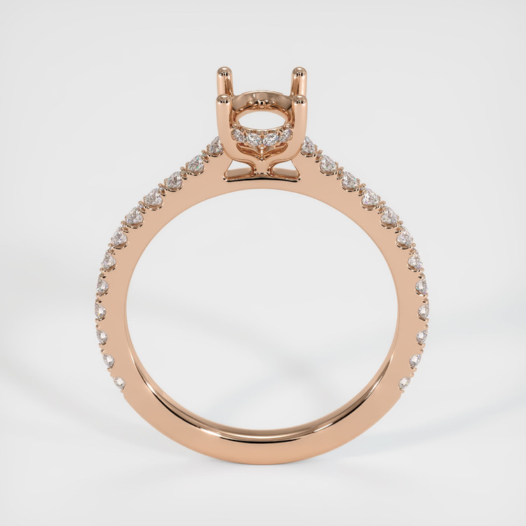 18K Rose Gold Pave Ring Setting