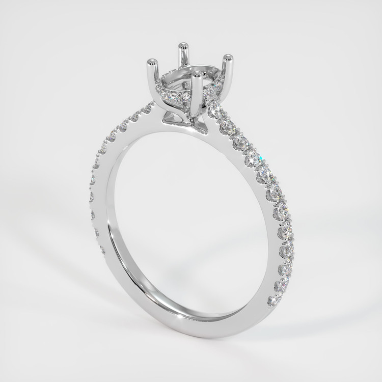 14K White Gold Pave Ring Setting