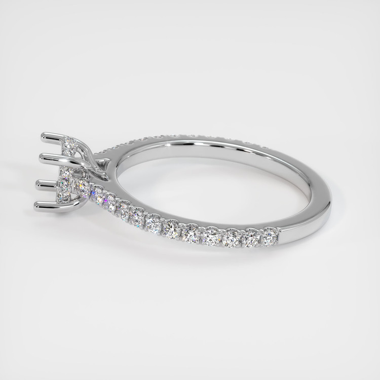 14K White Gold Pave Ring Setting