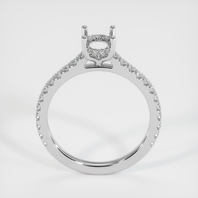 14K White Gold Pave Ring Setting