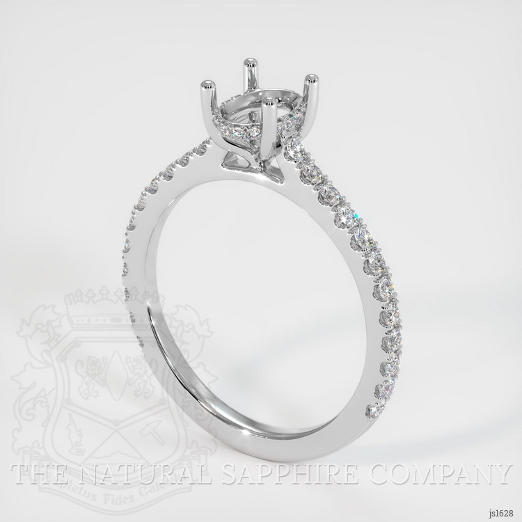 18K White Gold Pave Ring Setting