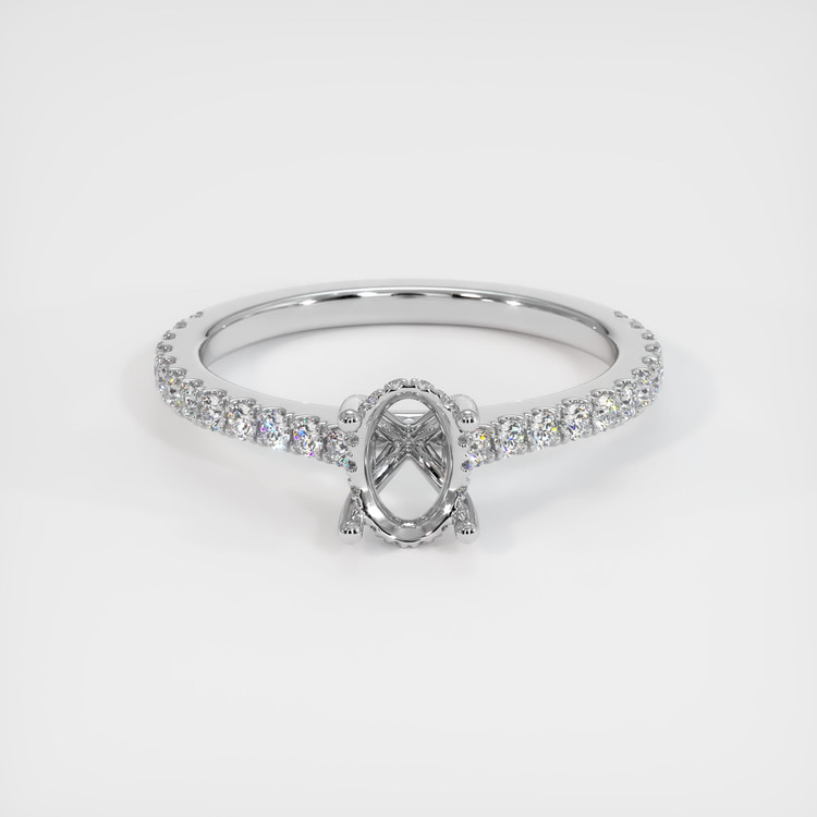 18K White Gold Pave Ring Setting