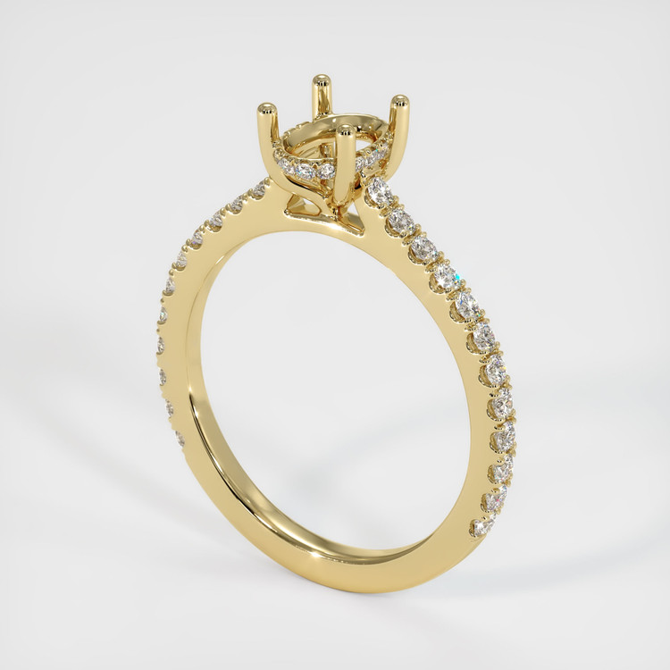 14K Yellow Gold Pave Ring Setting