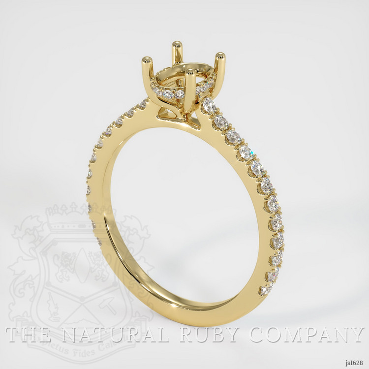 14K Yellow Gold Pave Ring Setting