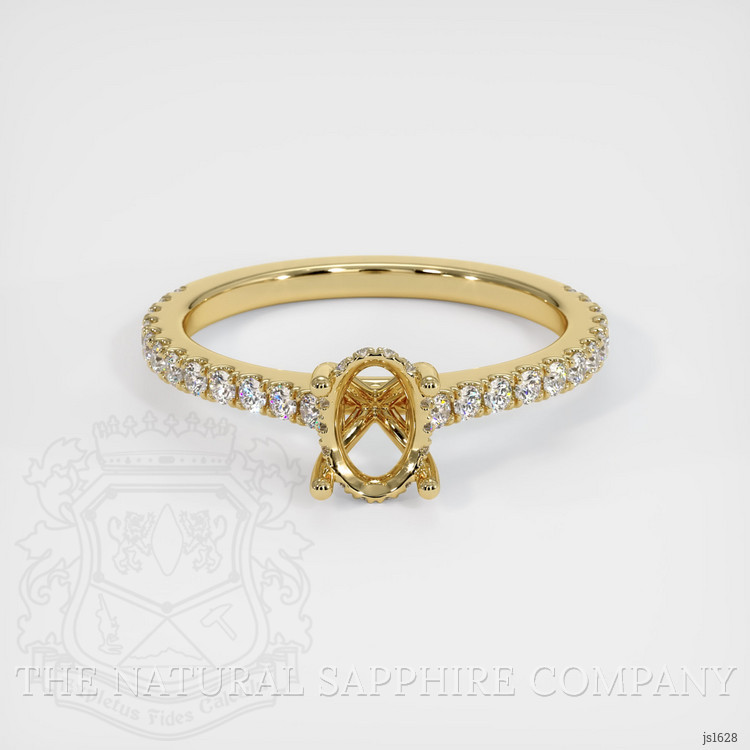 14K Yellow Gold Pave Ring Setting