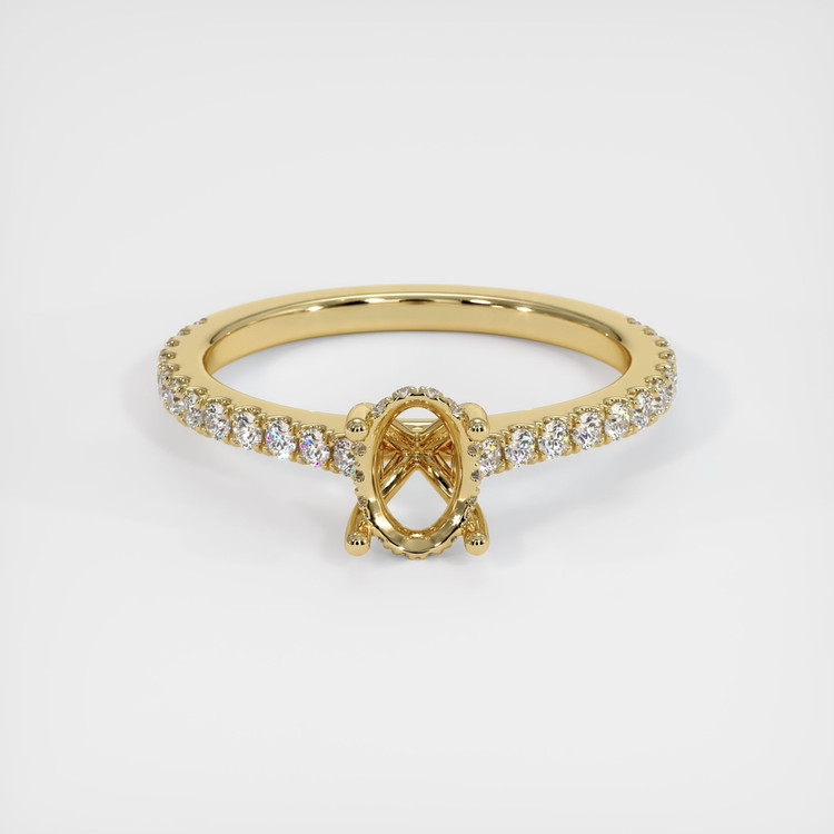 14K Yellow Gold Pave Ring Setting