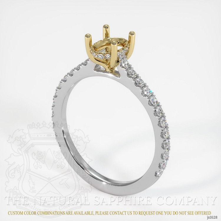 14K Yellow & White Pave Ring Setting