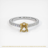 14K Yellow & White Pave Ring Setting Image