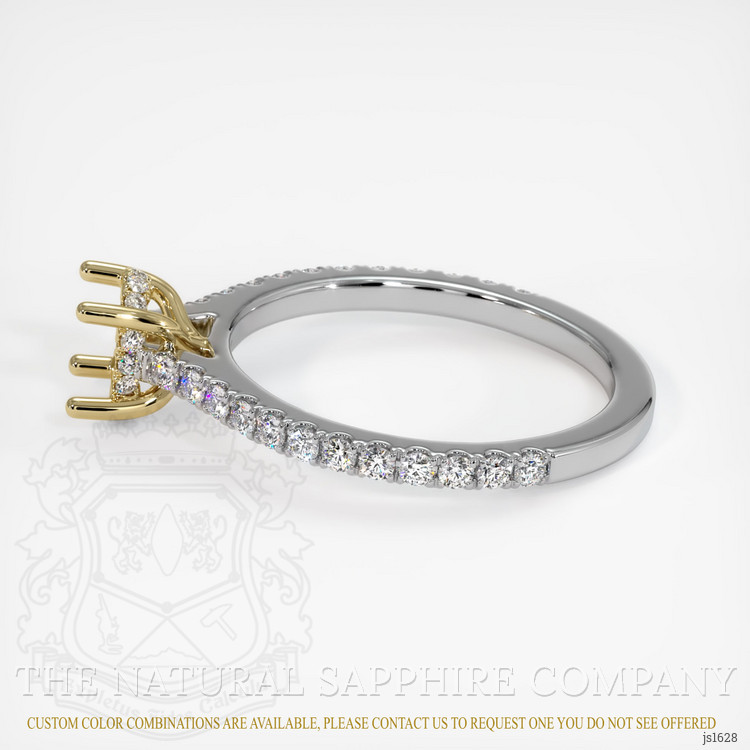 14K Yellow & White Pave Ring Setting