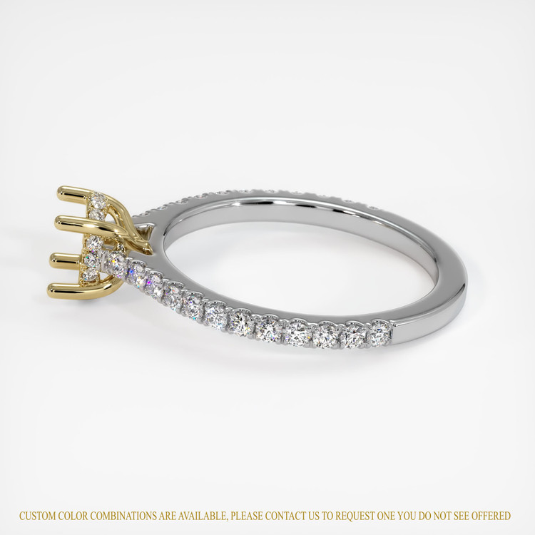 14K Yellow & White Pave Ring Setting