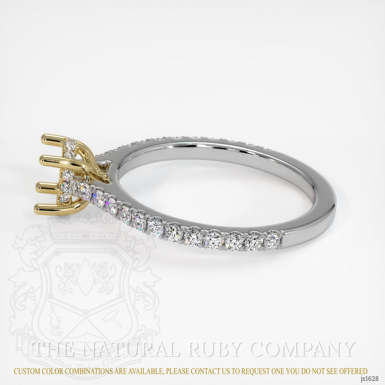 14K Yellow & White Pave Ring Setting