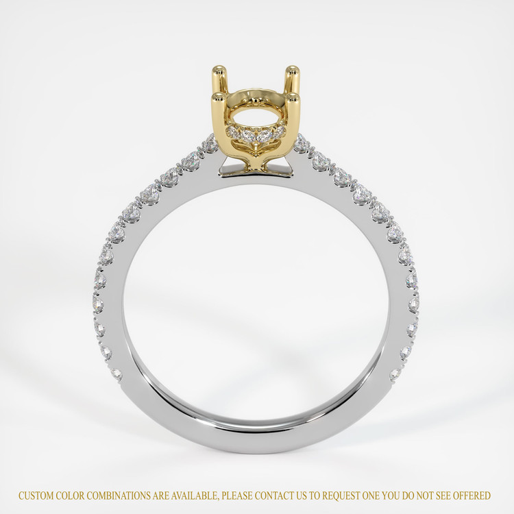 14K Yellow & White Pave Ring Setting