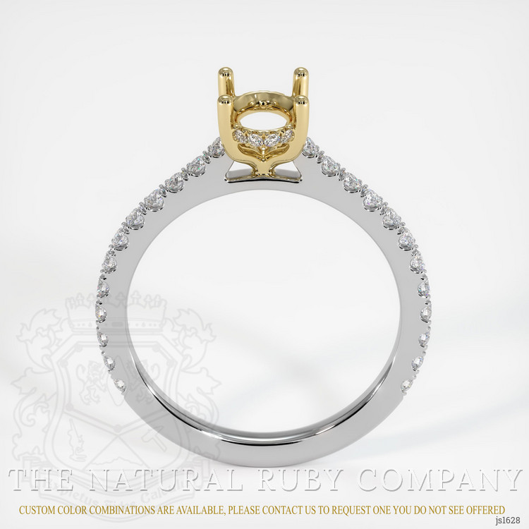 14K Yellow & White Pave Ring Setting