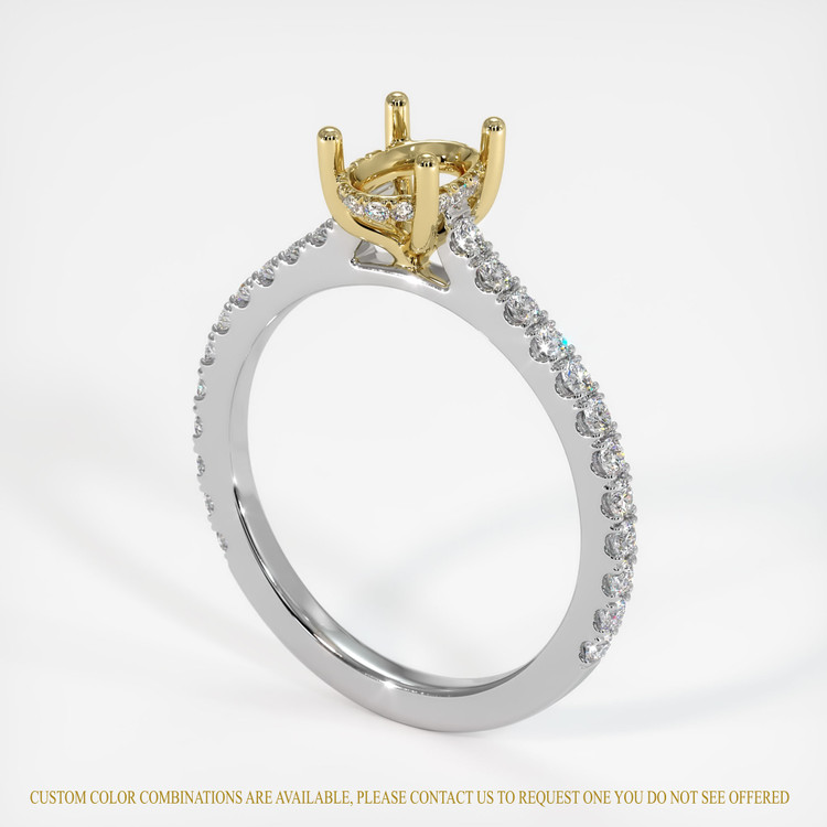 18K Yellow & White Pave Ring Setting