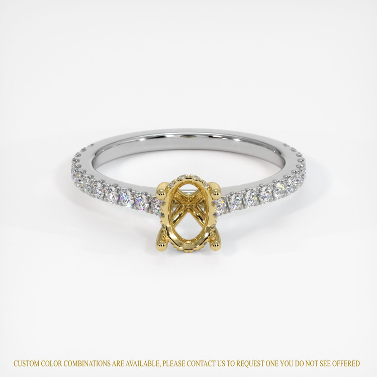 18K Yellow & White Pave Ring Setting