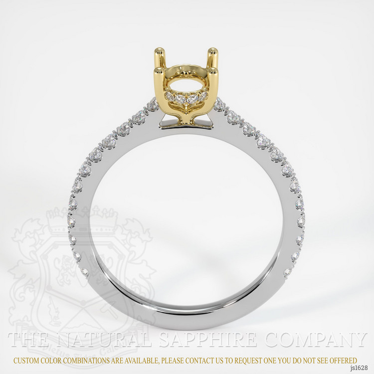 18K Yellow & White Pave Ring Setting