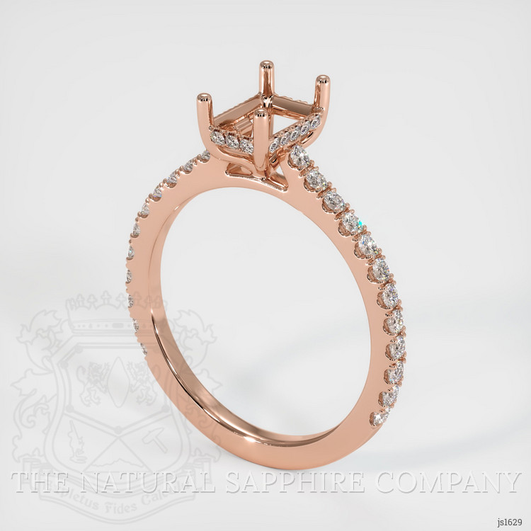 14K Rose Gold Pave Ring Setting