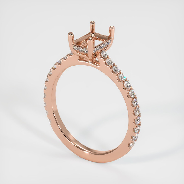 14K Rose Gold Pave Ring Setting