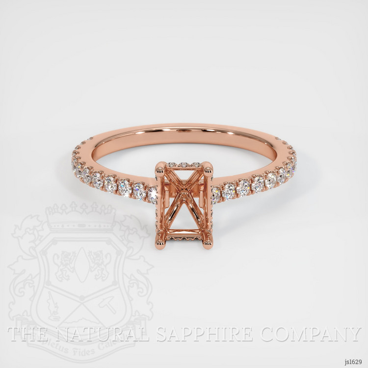 14K Rose Gold Pave Ring Setting