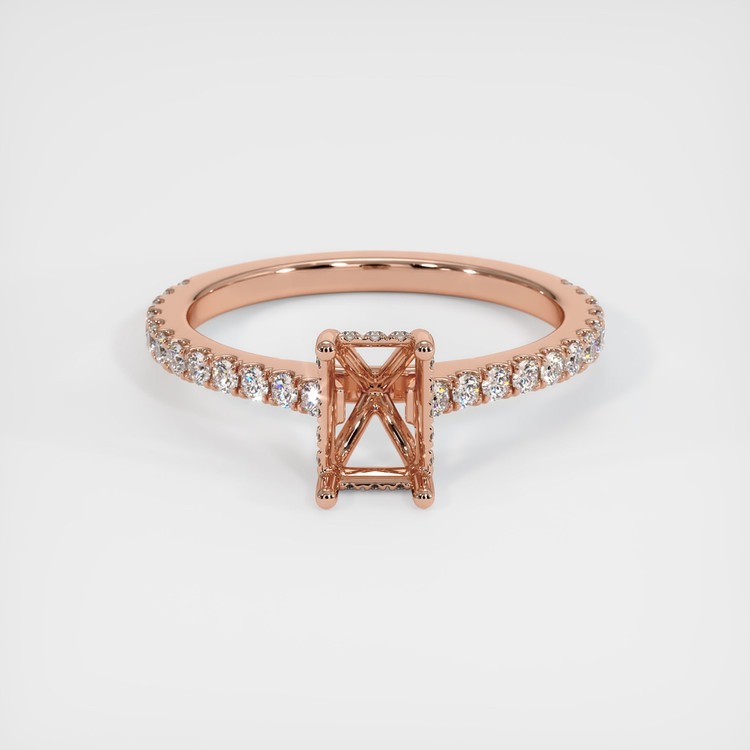 14K Rose Gold Pave Ring Setting