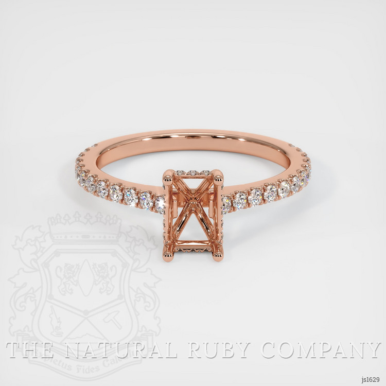 14K Rose Gold Pave Ring Setting