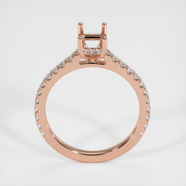 14K Rose Gold Pave Ring Setting
