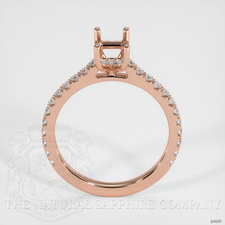 14K Rose Gold Pave Ring Setting
